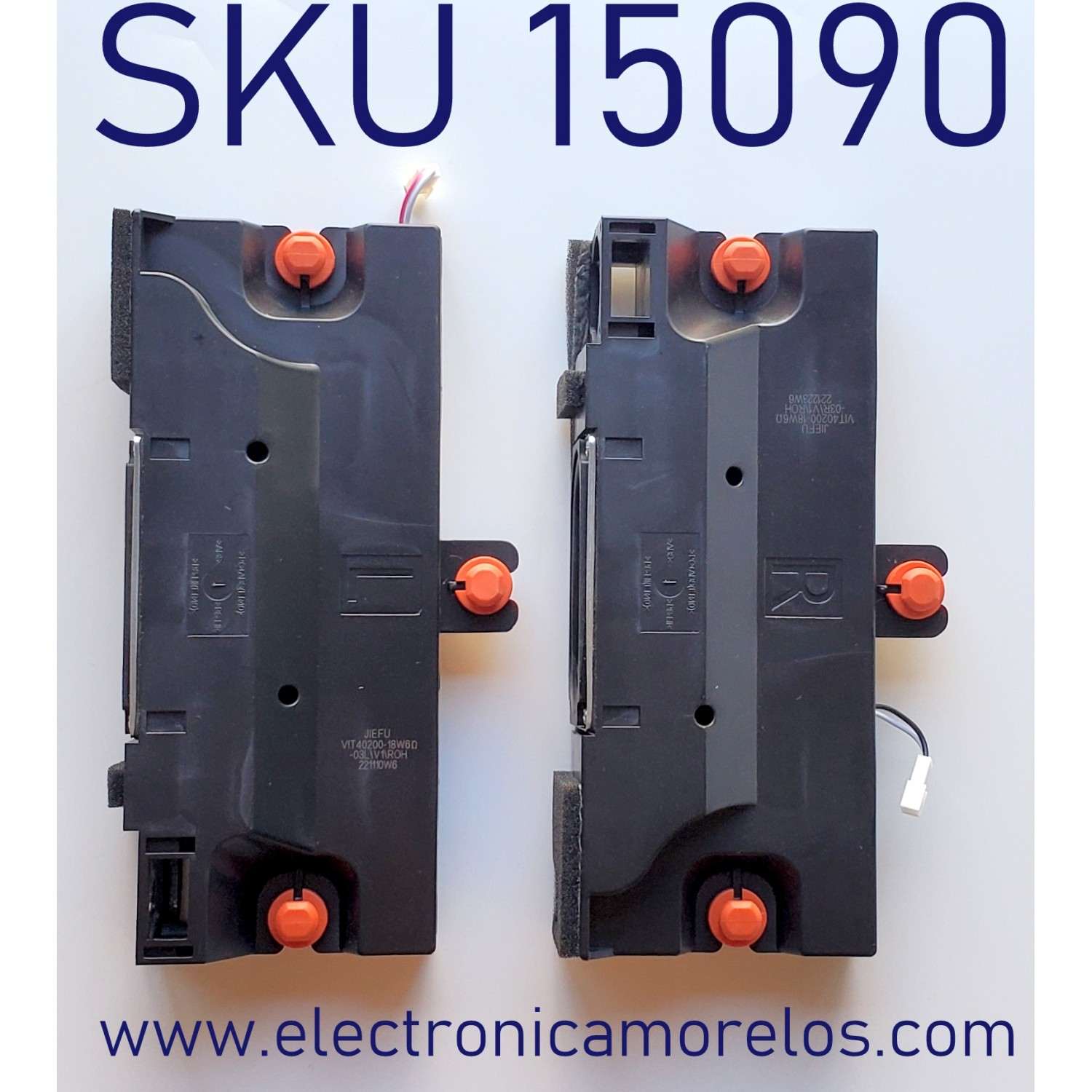 KIT DE BOCINAS ORIGINAL PARA TV HISENSE 2 PIEZAS / NUMERO DE PARTE VIT40200-18W / 221223W6 / VIT40200-18W6-03R/V1/ROH / MODELO 75C350KU	 / 70A6NV / 70A6H / 75QD65QV / 75A65NV / 75QD6QV